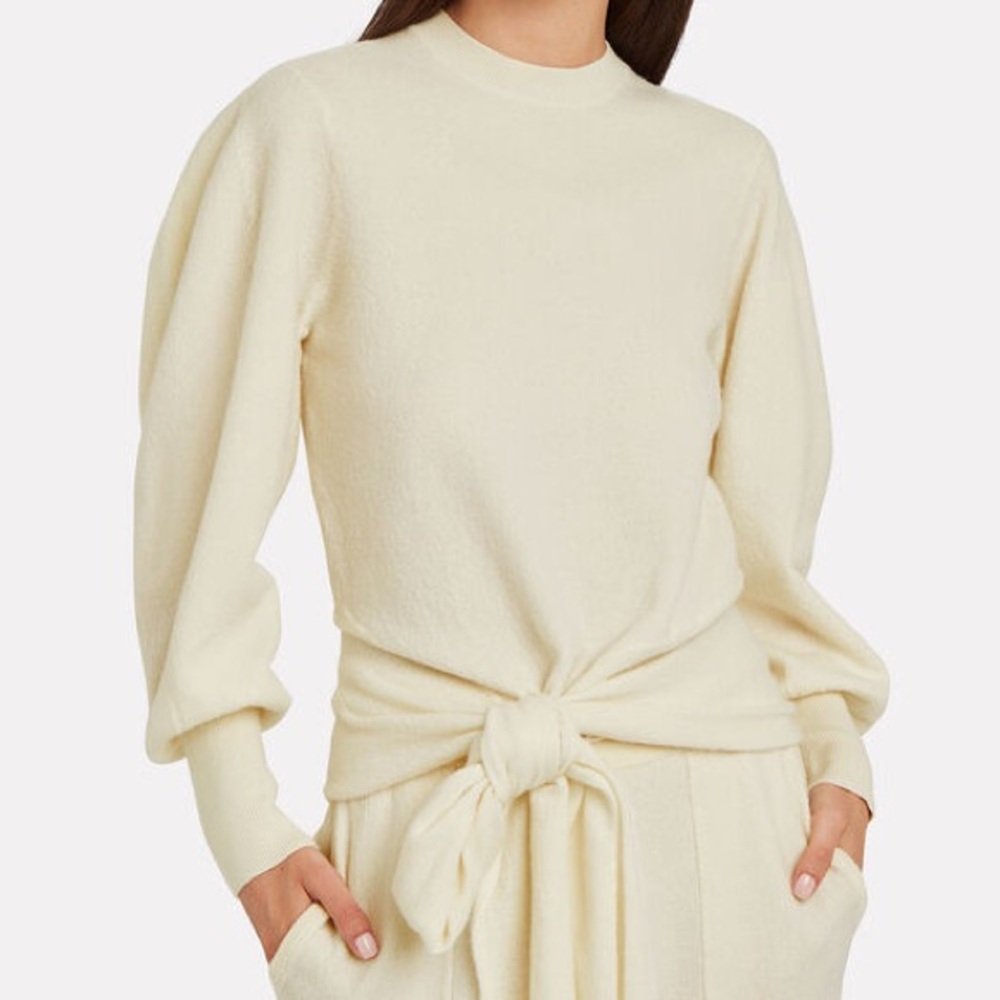 ulla johnson tatiana pullover sweater in blanc | 100% merino wool | size P